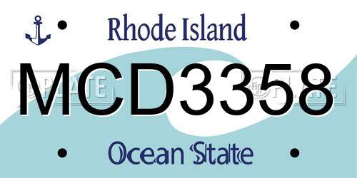 MCD3358 Rhode Island License Plate