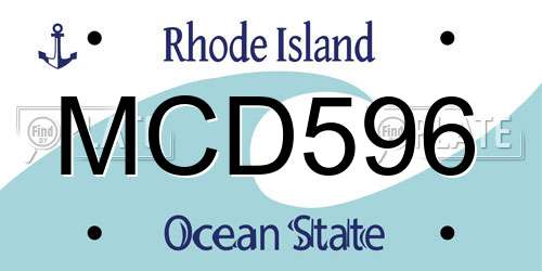 MCD596 Rhode Island License Plate