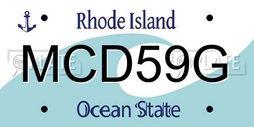 MCD59G Rhode Island License Plate