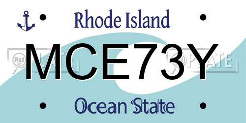 MCE73Y Rhode Island License Plate