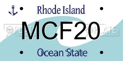 MCF20 Rhode Island License Plate