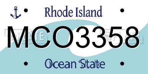 MCO3358 Rhode Island License Plate