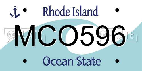 MCO596 Rhode Island License Plate