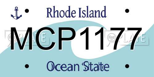 MCP1177 Rhode Island License Plate