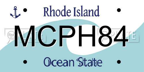 MCPH84 Rhode Island License Plate