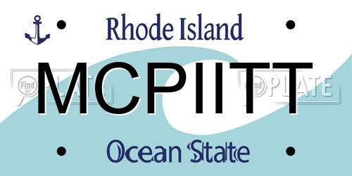 MCPIITT Rhode Island License Plate