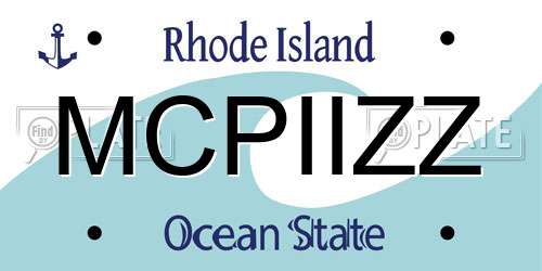 MCPIIZZ Rhode Island License Plate