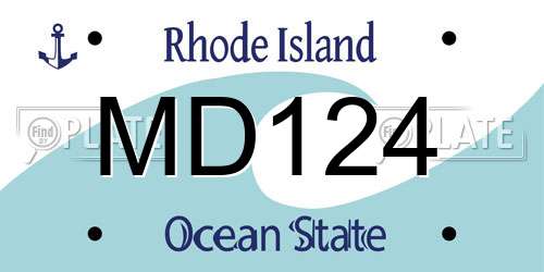 MD124 Rhode Island License Plate