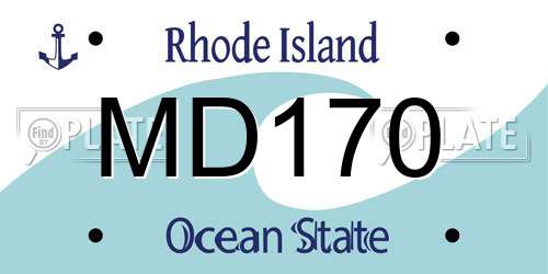 MD170 Rhode Island License Plate