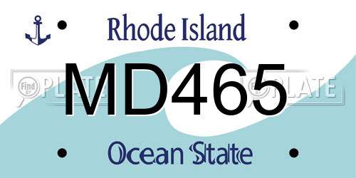 MD465 Rhode Island License Plate