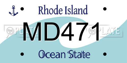 MD471 Rhode Island License Plate