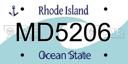 MD5206 Rhode Island License Plate