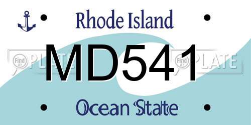 MD541 Rhode Island License Plate