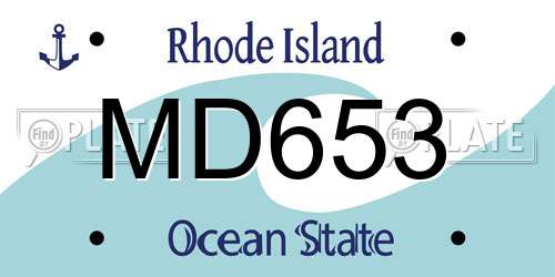 MD653 Rhode Island License Plate