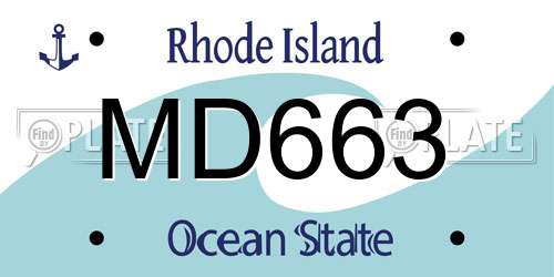 MD663 Rhode Island License Plate