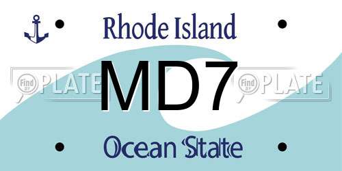 MD7 Rhode Island License Plate