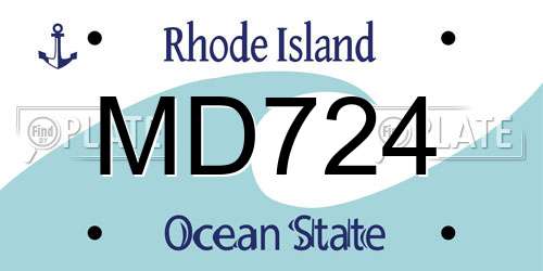 MD724 Rhode Island License Plate