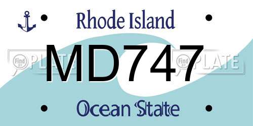 MD747 Rhode Island License Plate