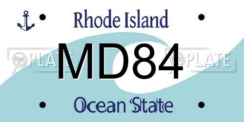 MD84 Rhode Island License Plate