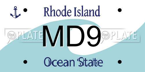 MD9 Rhode Island License Plate