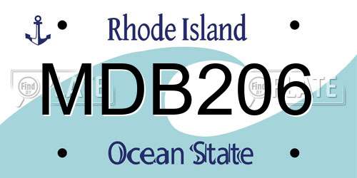 MDB206 Rhode Island License Plate