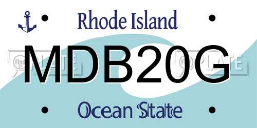 MDB20G Rhode Island License Plate