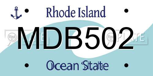 MDB502 Rhode Island License Plate