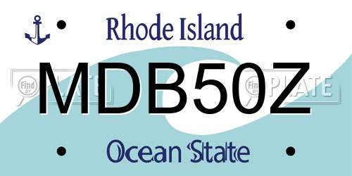 MDB50Z Rhode Island License Plate