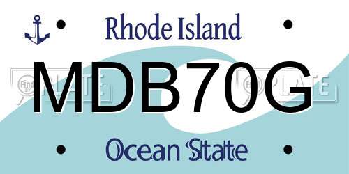 MDB70G Rhode Island License Plate