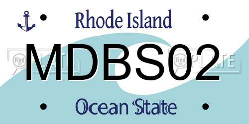MDBS02 Rhode Island License Plate