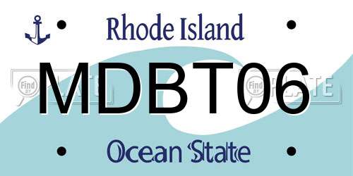 MDBT06 Rhode Island License Plate