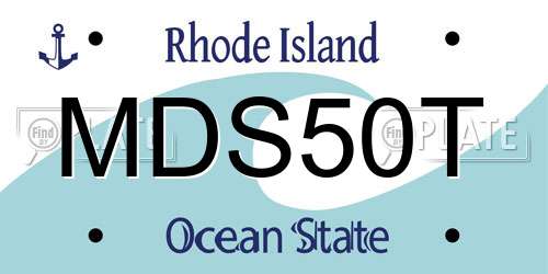 MDS50T Rhode Island License Plate
