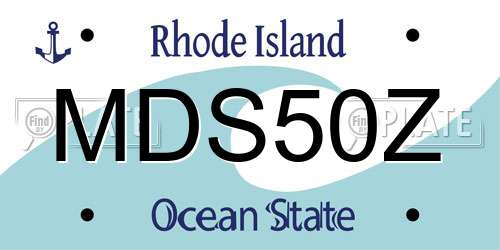 MDS50Z Rhode Island License Plate