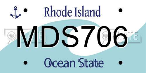 MDS706 Rhode Island License Plate