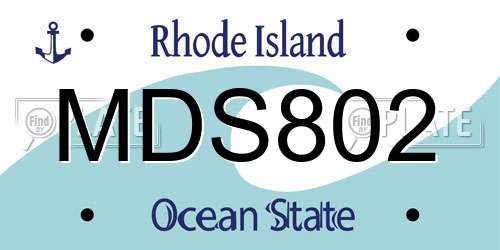 MDS802 Rhode Island License Plate