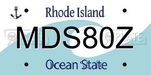 MDS80Z Rhode Island License Plate