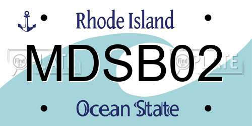 MDSB02 Rhode Island License Plate