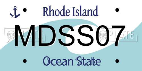MDSS07 Rhode Island License Plate