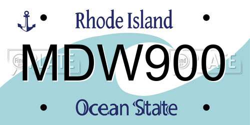 MDW900 Rhode Island License Plate
