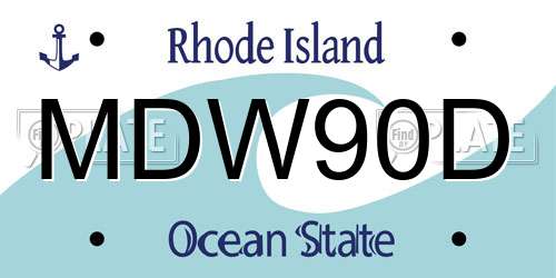 MDW90D Rhode Island License Plate