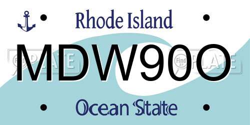 MDW90O Rhode Island License Plate