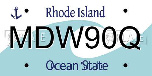 MDW90Q Rhode Island License Plate