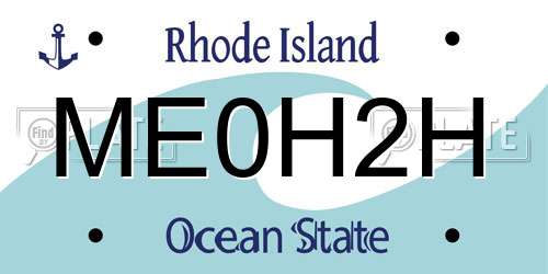 ME0H2H Rhode Island License Plate