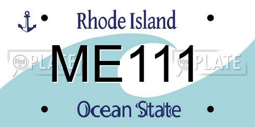 ME111 Rhode Island License Plate