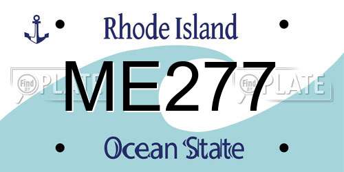 ME277 Rhode Island License Plate