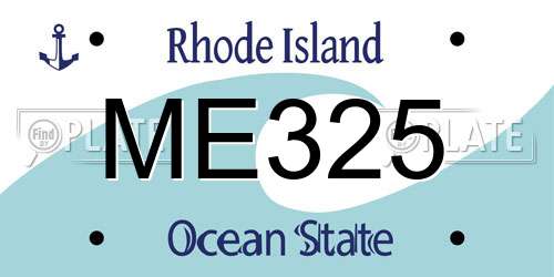 ME325 Rhode Island License Plate
