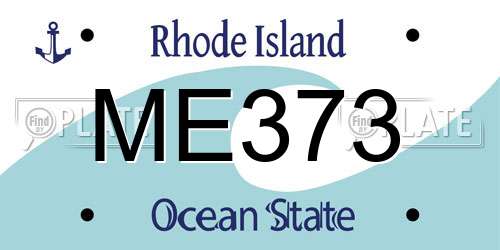 ME373 Rhode Island License Plate