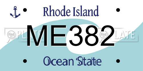 ME382 Rhode Island License Plate