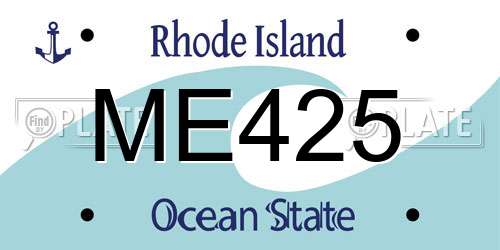 ME425 Rhode Island License Plate