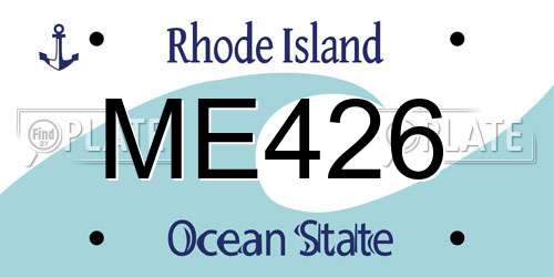 ME426 Rhode Island License Plate